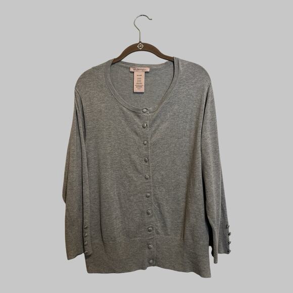 Philosophy Long Sleeve Cardigan Sweater Minimalist New Romanticism Mist Grey 2XL - Picture 1 of 8